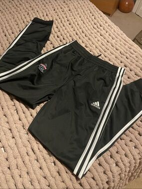 Youth Adidas Black Joggers with White Side Stripes Little League Logo XL (18-20)